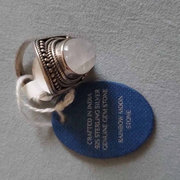 SG's Rainbow Moon Stone Ring made in India - Picture 16 of 16